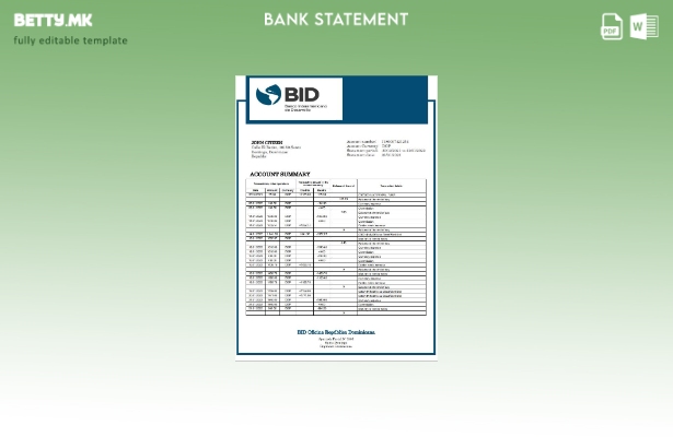 модерен стил Доминиканска Република Шаблон за збор за извод од банка